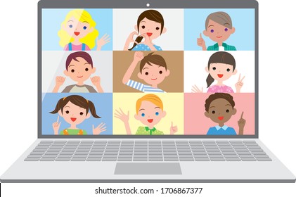 Children's online communication, class meetings