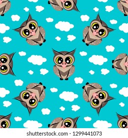 Children's owl cloud pattern