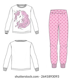 children's pajama set design. fashion models, patterns and more