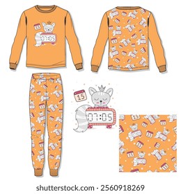 children's pajama set design. pattern designs and more