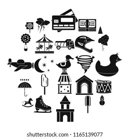 Childrens park icons set. Simple set of 25 childrens park vector icons for web isolated on white background