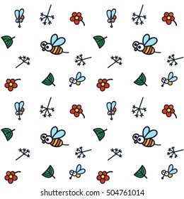 Children's pattern with bees