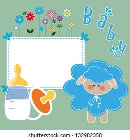 children's pattern with blue  sheep