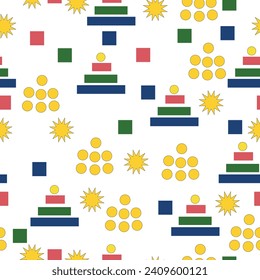 children's pattern in bright colors on a light background