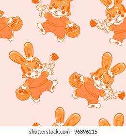 children's pattern of bunnies in gentle tones