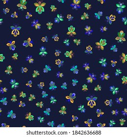 Childrens pattern with butterflies. Seamless bright pattern on a blue background. Multicolored butterflies of different sizes and shapes. For printing on fabric and paper.