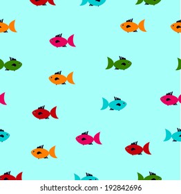 Children's pattern fish, wrapping paper, vector illustration