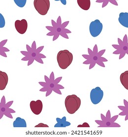 children's pattern in the form of multi-colored flowers on a light background