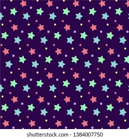 Children's pattern on a space theme. Stars. Bright background.