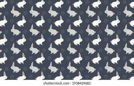 Children's pattern with a rabbit and small elements on the background.
Dark background with beautiful characters and decorations.