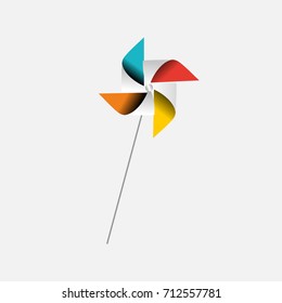 Children's Pinwheel toy rotating in the wind.