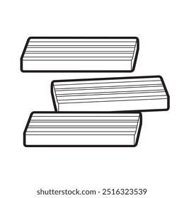 Children's plasticine black and white linear drawing. Vector illustration of plasticine on a white isolated background. Plasticine coloring page