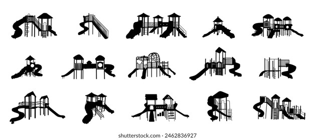 Kinderspielplatz Ausstattung Vektorgrafik Silhouetten