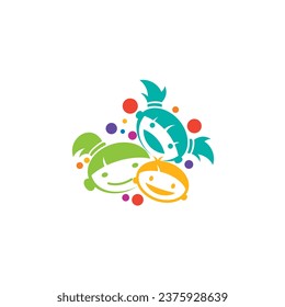 Children's playground icon, kids care logo community