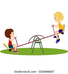 A children's Playground. Illustration. Children play on the Playground.