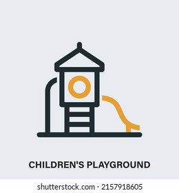 Childrens playground linear vector icon. Isolated kids zone linear symbol