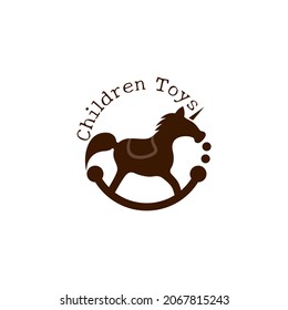 Children's playground logo with toy horse symbol