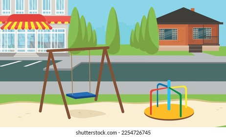 Kinderspielplatz auf der Straße in der Stadt