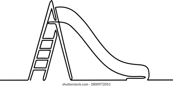 Childrens Playground Slide One Line Minimalist Style kids