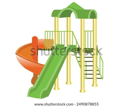 children's playground slide vector drawing