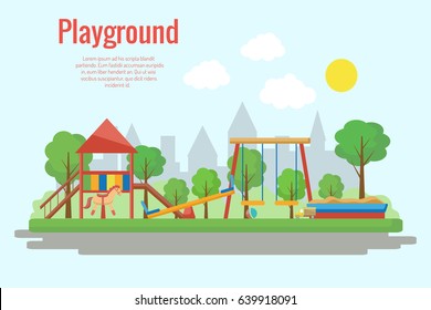 Children's playground vector illustration.