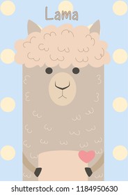 children's poster alphabet with llama