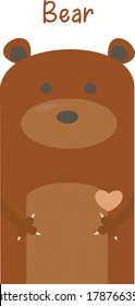 children's poster with a cartoon bear	
