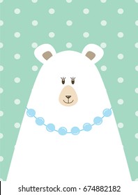 A children's poster with a picture of Mama bear in the Scandinavian style. Vector illustration in flat design svg