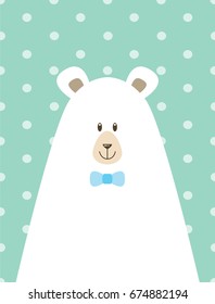 A children's poster with a picture of Papa bear in the Scandinavian style. Vector illustration in flat design