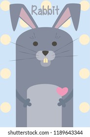 children's poster with a rabbit