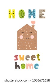 Children's poster in Scandinavian style. Vector illustration