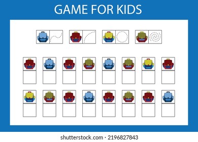 children's preschool task. Write down the symbols according to the pattern of the  backpack
