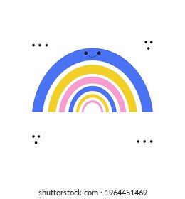 Children's print. Geometric rainbow. Logo, brand emblem. Vector graphics