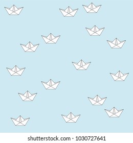 children's print with paper ships