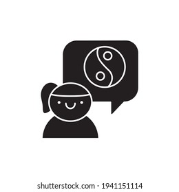 Children's psychology black glyphicon. Pictogram for web page, mobile app, promo. UI UX GUI design element. Editable stroke.