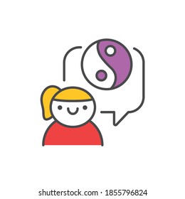 Children's psychology color line icon. Pictogram for web page, mobile app, promo. UI/UX/GUI design element. Editable stroke.