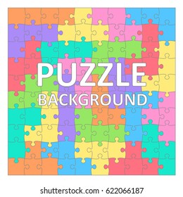 Children's Puzzle background with colored shapes. 100 pieces.
