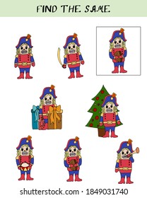 children's puzzle find how to frame Christmas preschool education