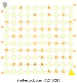 Children's puzzle game help the mouse to get to the cheese vector illustration