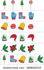 children's puzzle on Christmas theme preschool education