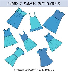 children's puzzle preschool education find two identical dresses