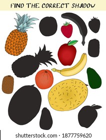 Kinderpuzzle im Vorschulunterricht Gemüse und Obst
