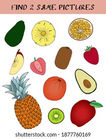 rompecabezas de los niños tareas de educación preescolar verduras y frutas