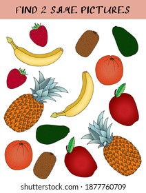 children's puzzle preschool educational task vegetables and fruits