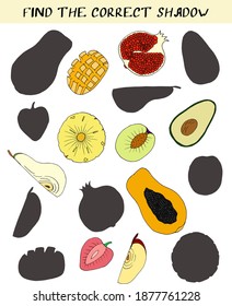 children's puzzle preschool educational task vegetables and fruits