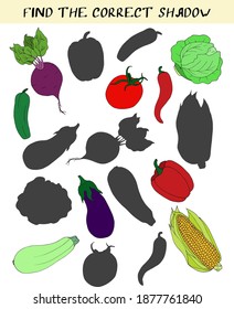 rompecabezas de los niños tareas de educación preescolar verduras y frutas
