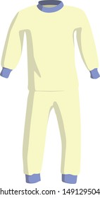 childrens pyjamas yellow realistic vector illustration isolated