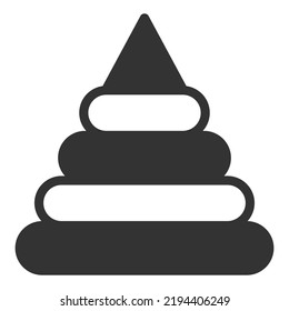 Children's pyramid of rings - icon, illustration on white background, glyph style