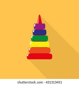 Children's pyramid sign icon. Vector. Solid black