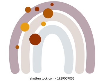 El arcoiris infantil al estilo Boho. En tonos pastel suaves. Para tejidos, habitaciones para niños, juguetes, estampados, etc. Aislados en un fondo blanco